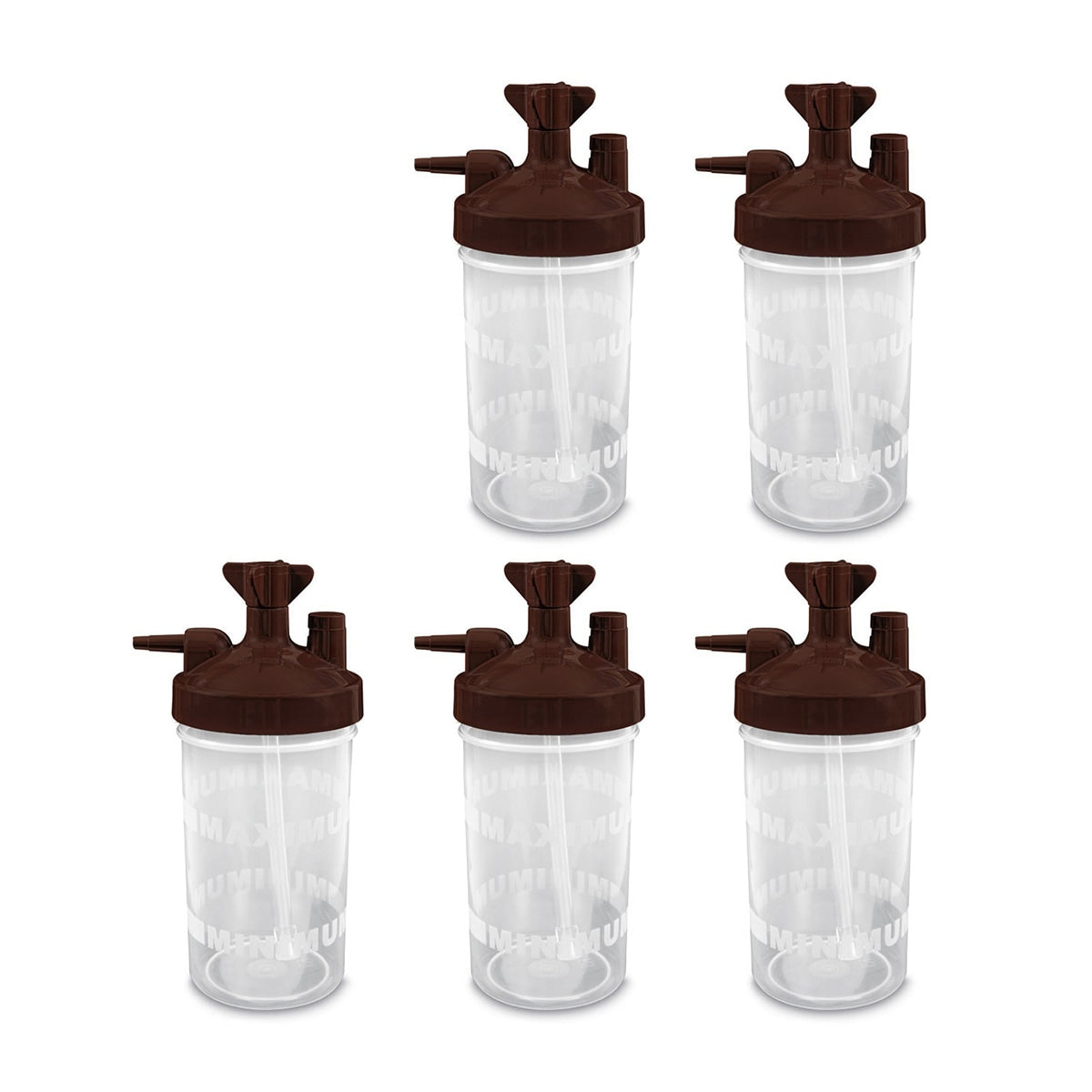 Salter 7100 Bubble Humidifier Bottle for Various Oxygen Concentrators (Brown Lid with 3 PSI Safety Valve)