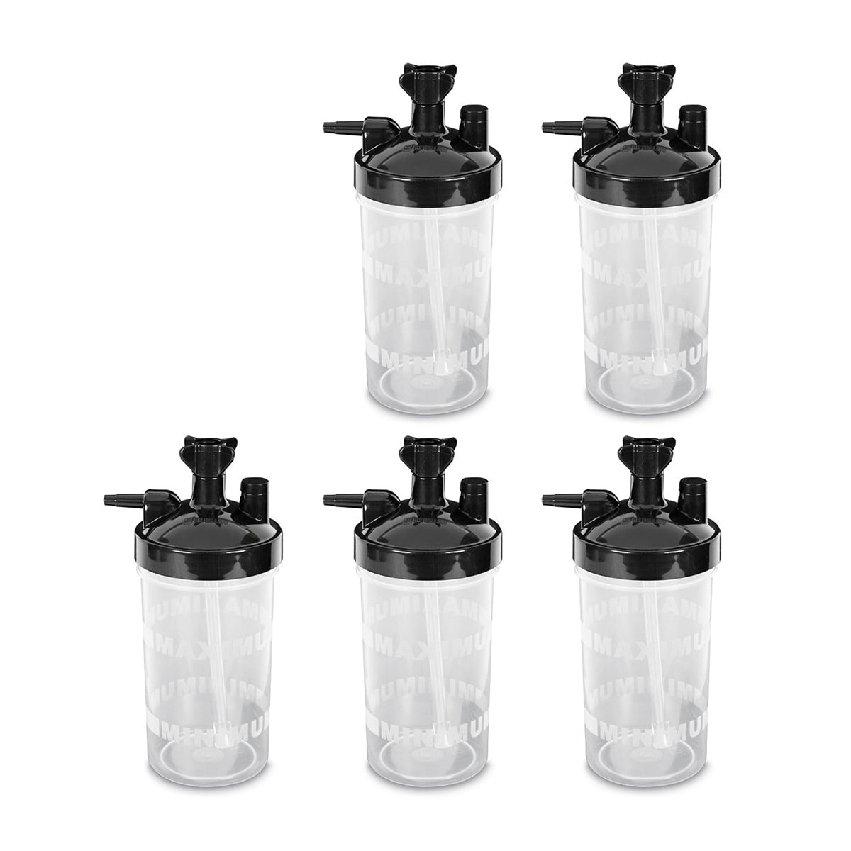 Salter 7600 Bubble Humidifier Bottle for Various Oxygen Concentrators (Black Lid with 6 PSI Safety Valve)