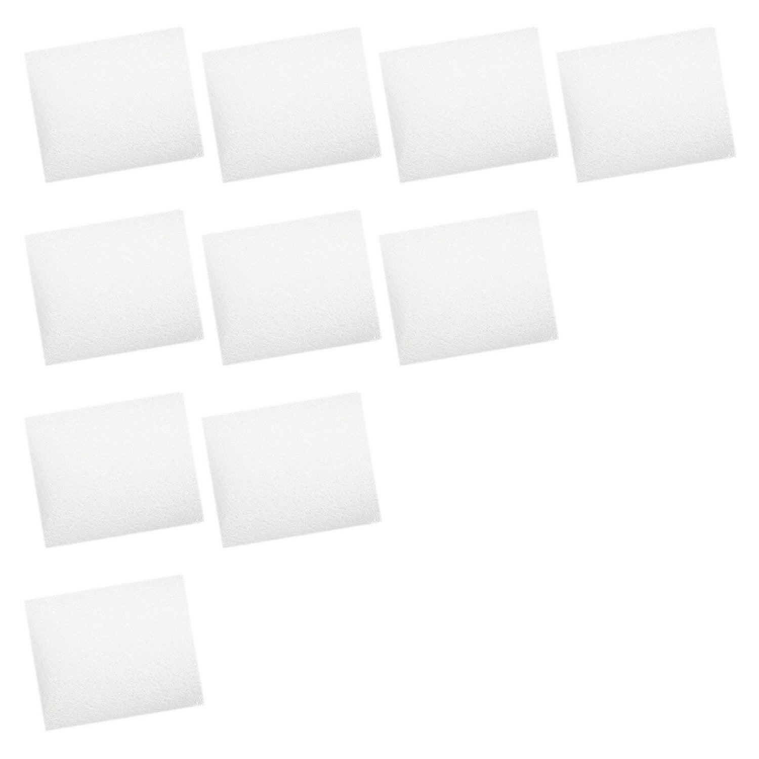 Multiple white square filters on a white background