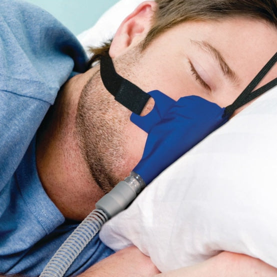 Man Wearing SleepWeaver Advance Soft Cloth CPAP BiPAP Mask