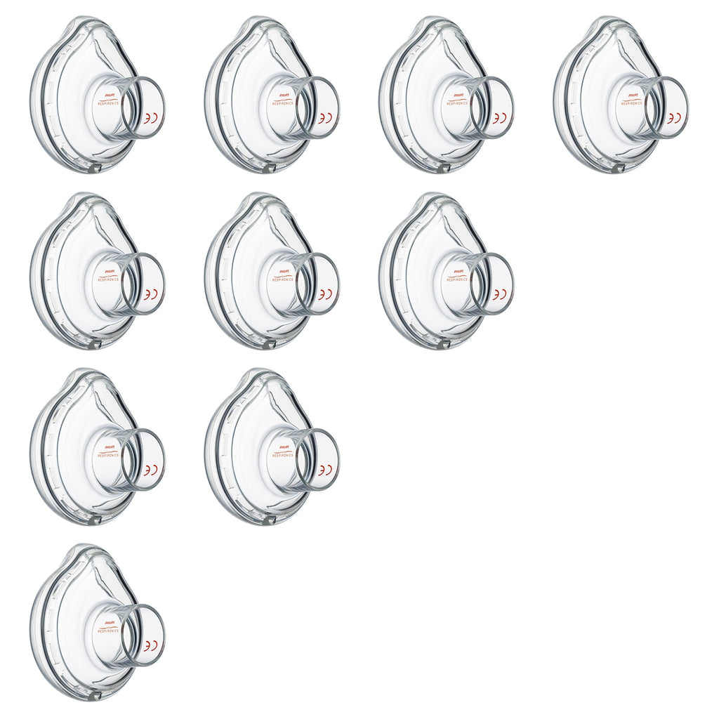 Set of 10 Lifetouch Masks  on a white background