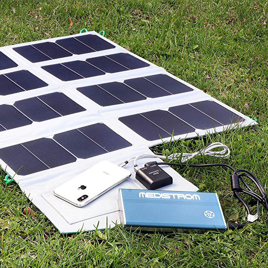 solar panel cpap battery charger in use
