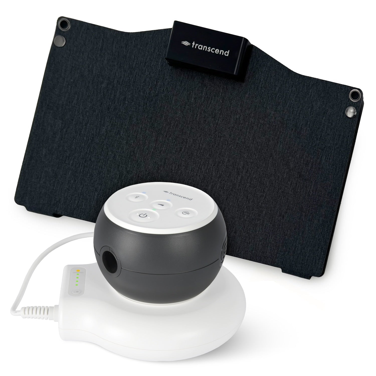 Gray Transcend with battery pack and solar charger 