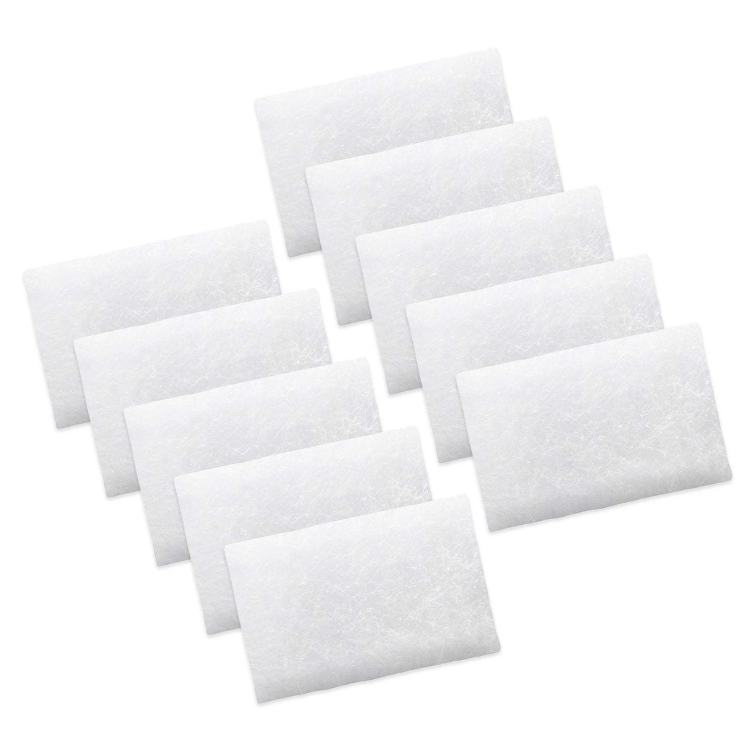Set of white rectangular filters on a white background