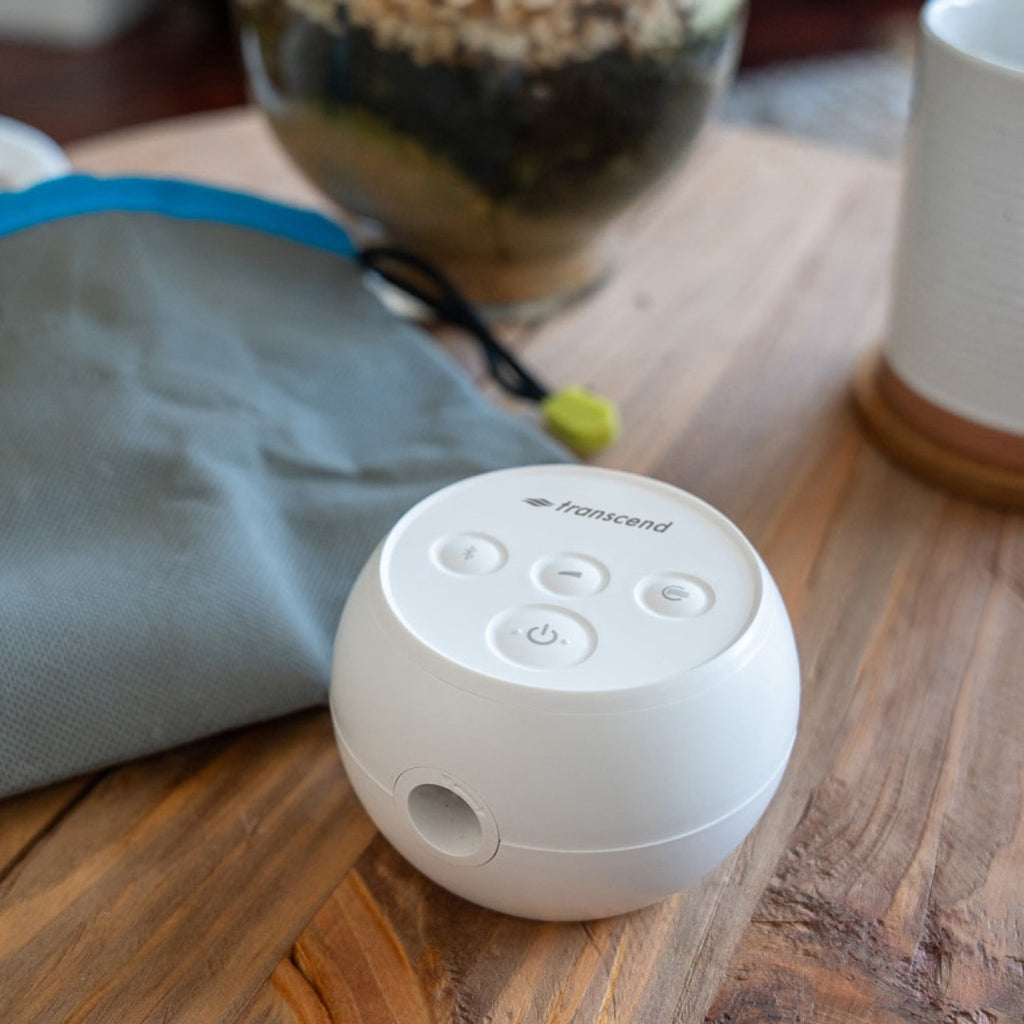 transcend auto micro cpap machine on table