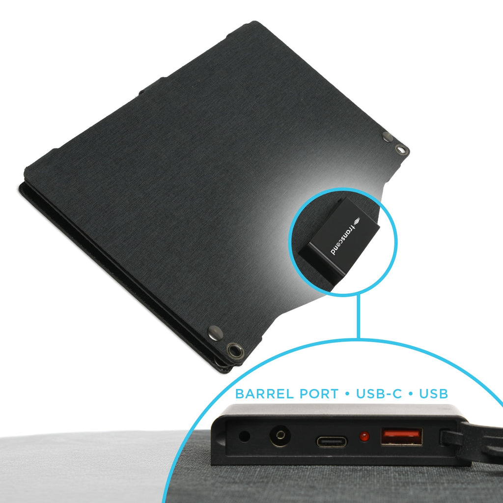 Transcend Solar Charger with outlet view 