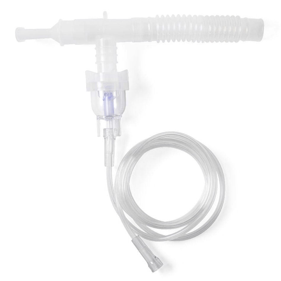 Medical device with clear tubing on a white background