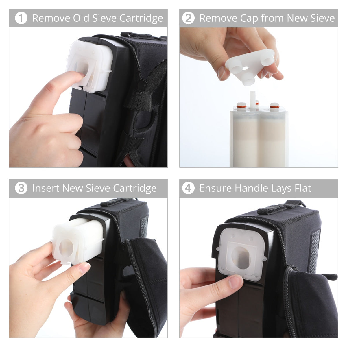 X-Plor Sieve Bed Cartridge Replacement Instruction Diagram