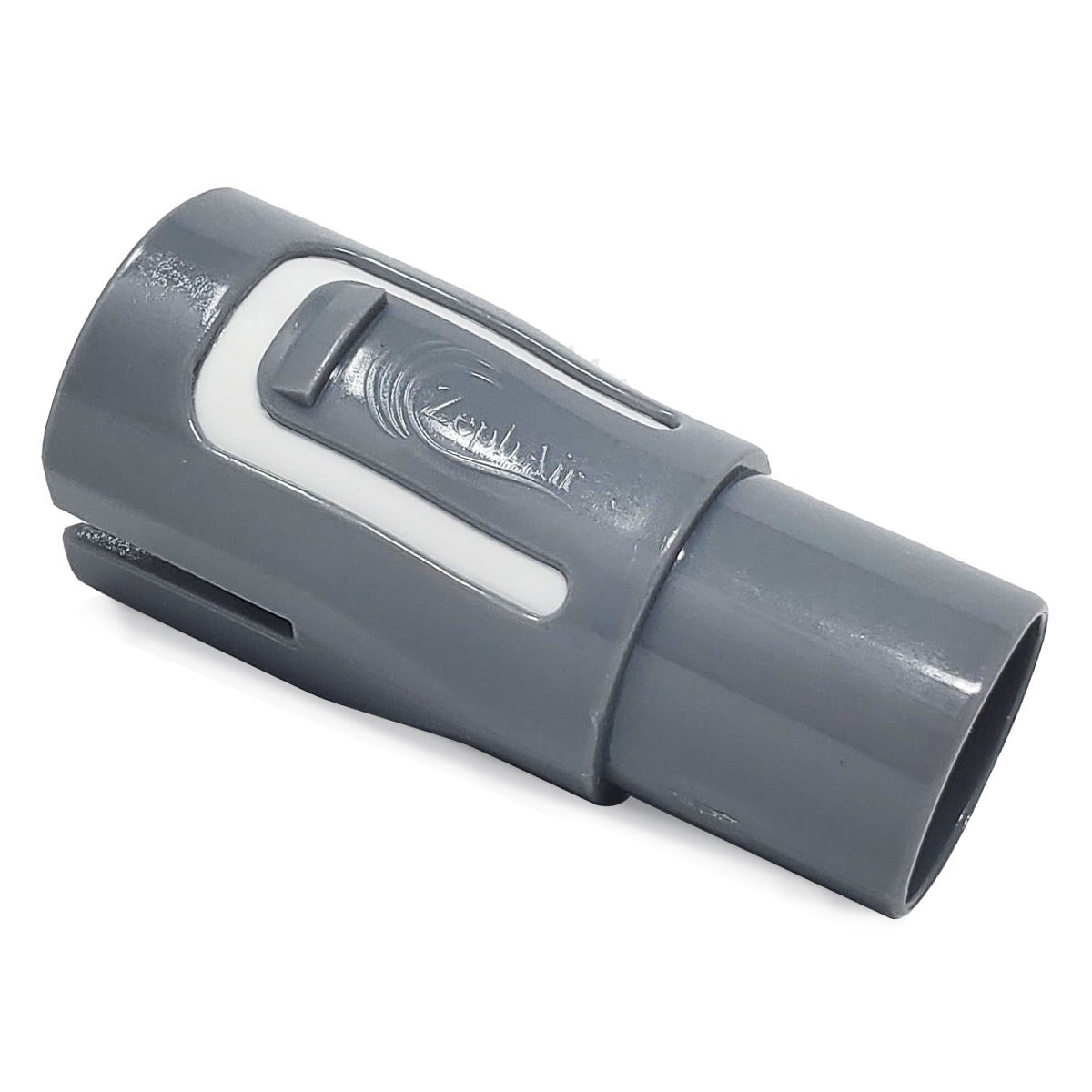 A gray ZephAir Universal Hose Tubing Adapter for ResMed AirMini Machines.