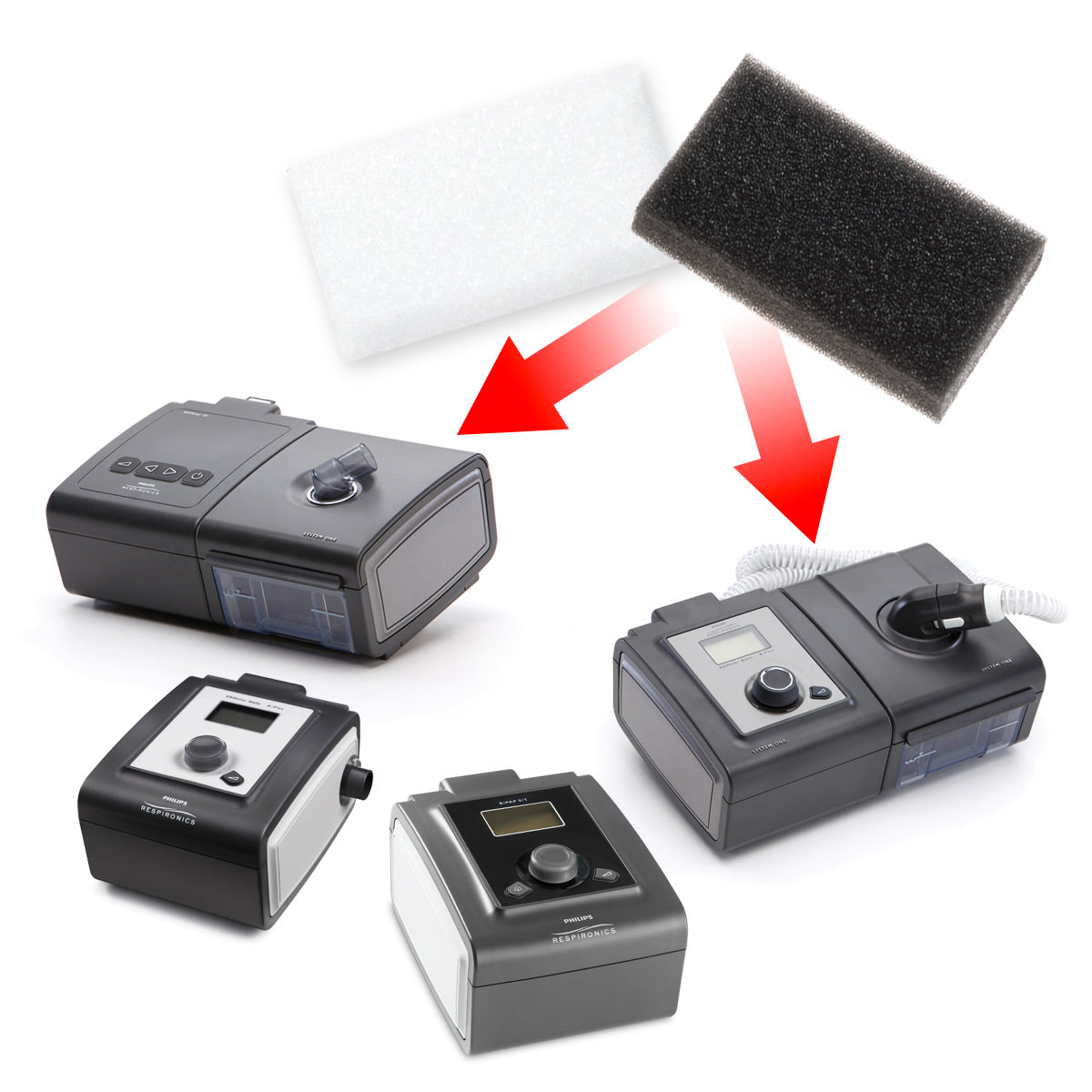 Reusable Black Foam Filter for PR SystemOne, REMstar M-Series & SleepEasy (1 Pack)