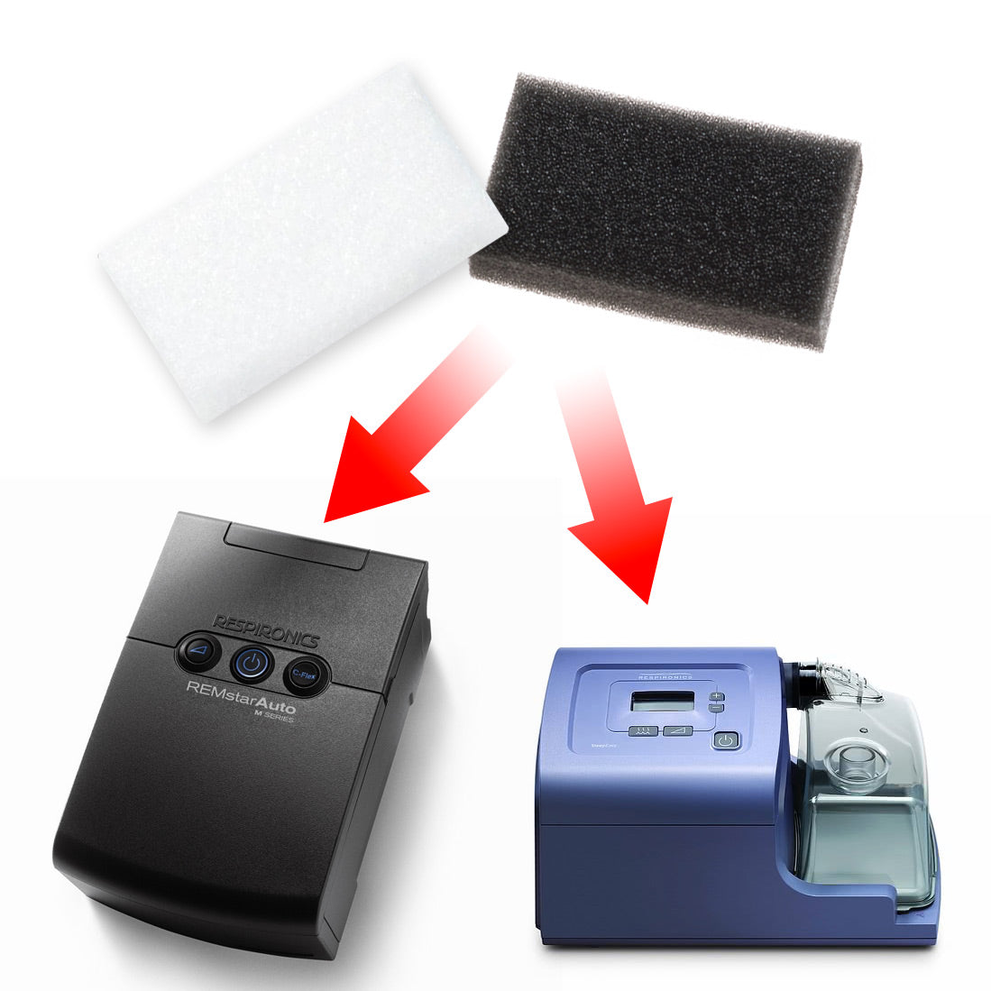 Reusable Black Foam Filter for PR SystemOne, REMstar M-Series & SleepEasy (1 Pack)