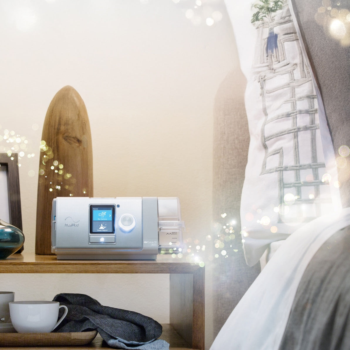 aircurve 10 bilevel vpap auto on a nightstand