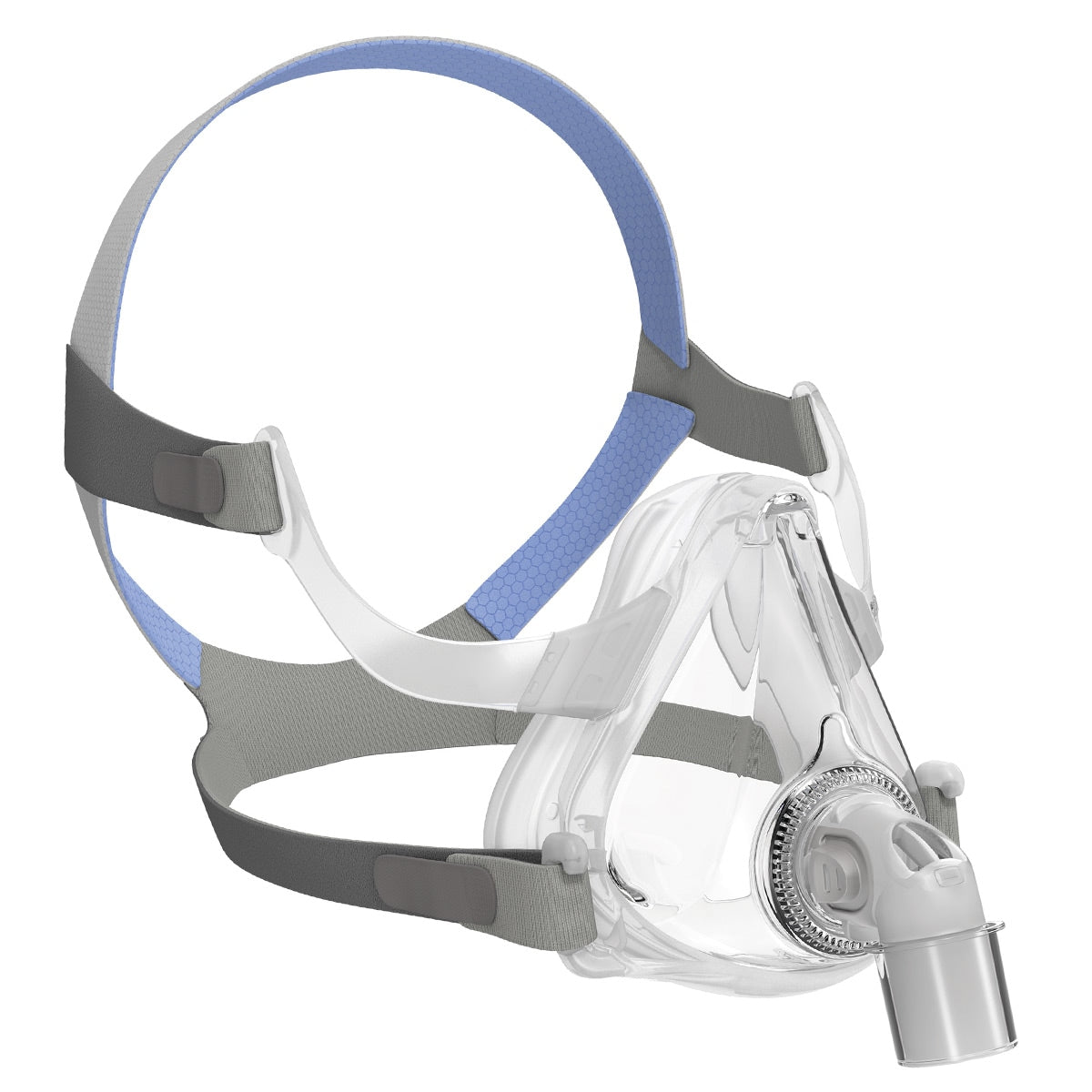 AIrfit F10 CPAP mask with headgear on a white background