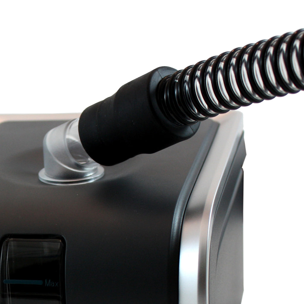 react health black ultra noir 6 foot cpap bipap tubing connected to cpap machine