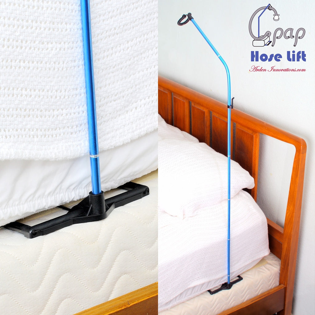 CPAP Hose Lift used on a Bed 