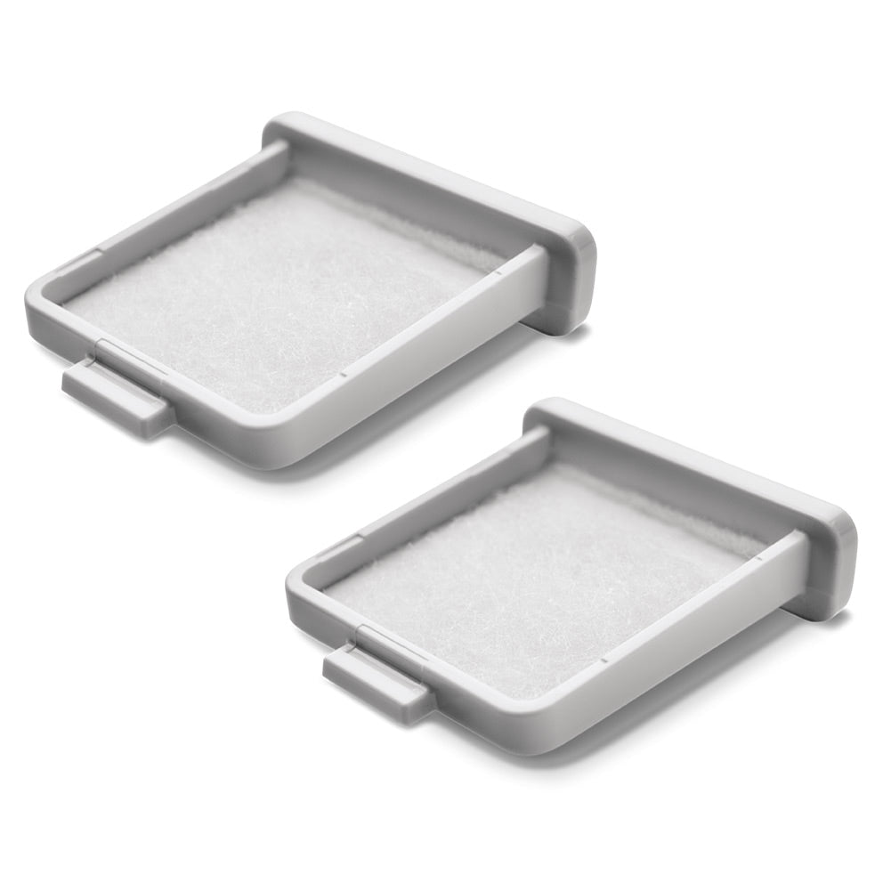 Two white rectangular foam filters for DreamStation GO CPAP machines.