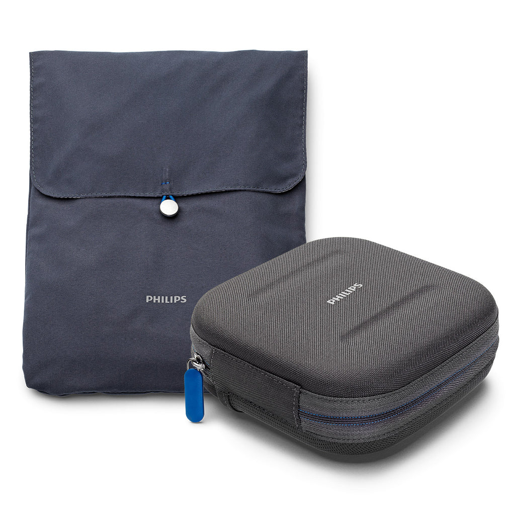 Philips travel case and pouch on a white background