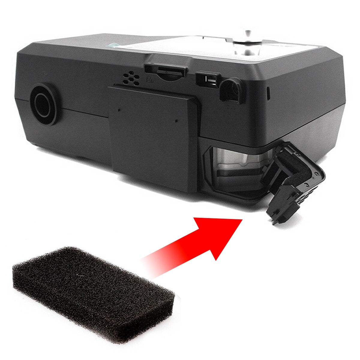 luna ii cpap filter placement in back of machine