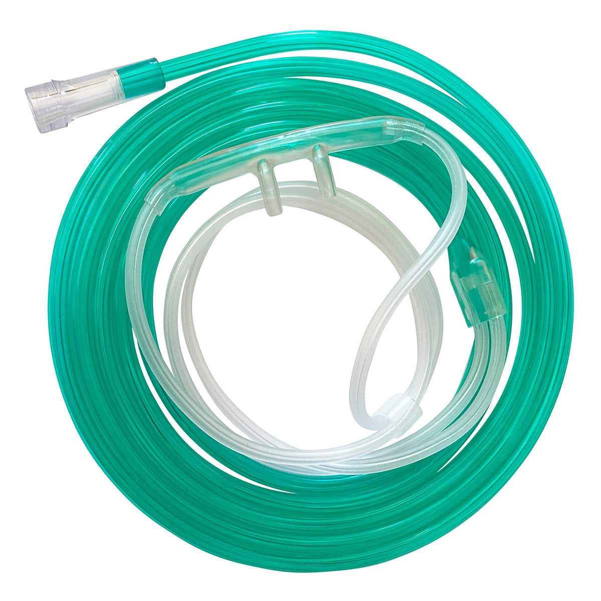 High Flow ComfortSoft Plus Adult Nasal Cannula with 14 Foot Green Tubing - DISCONTINUED