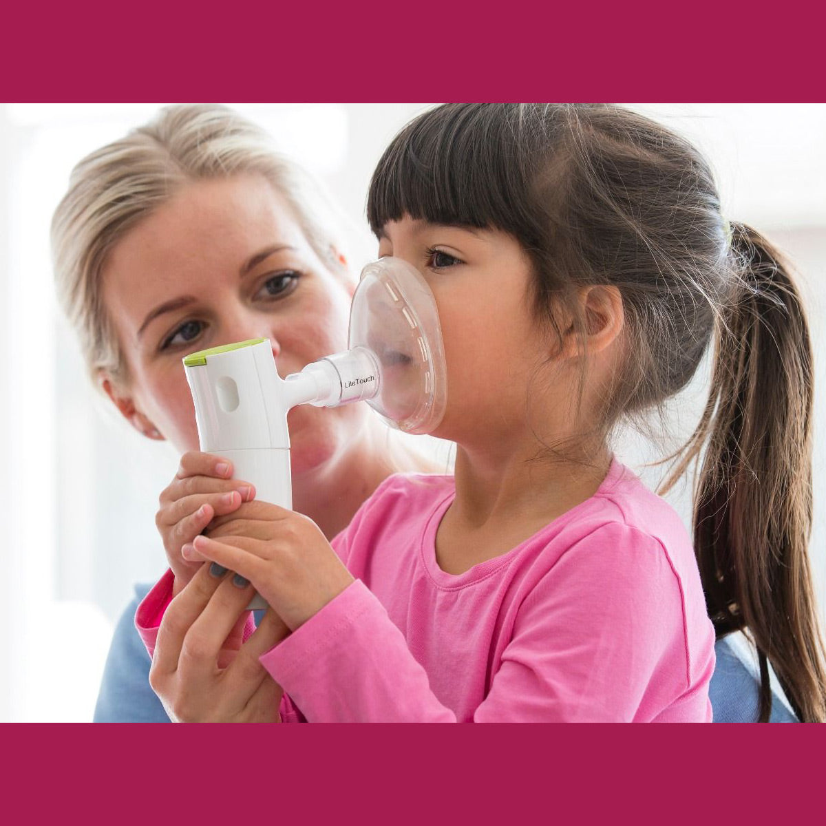 Little Girl Using Inspire Go Portable Nebulizer 
