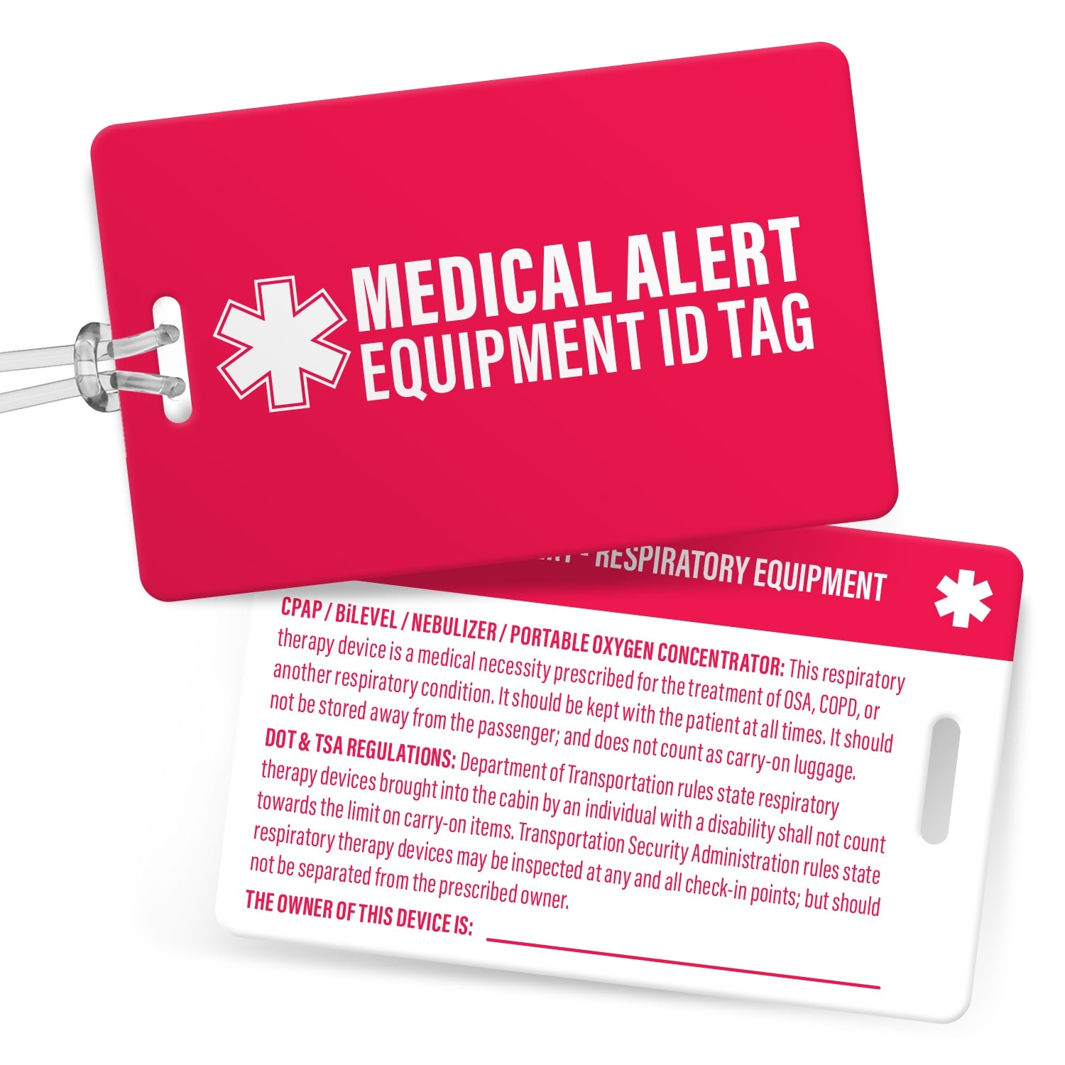 Heavy Duty Medical Alert Luggage Tag for CPAP/BiPAP Equipment – CPAPXchange