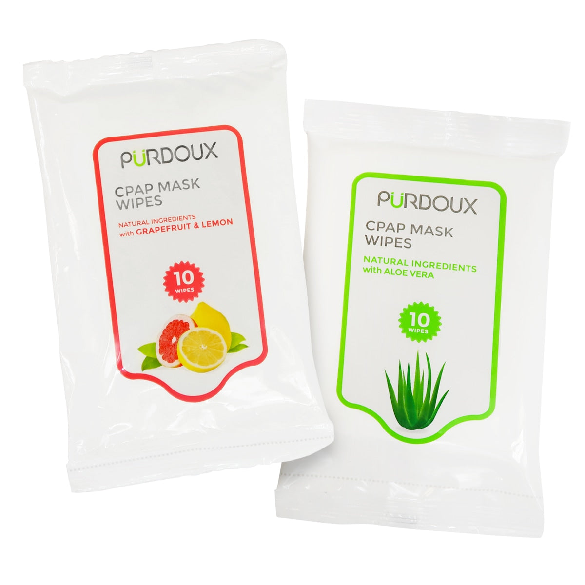 purdoux travel cpap bipap mask cleaning wipes unscented aloe grapefruit citrus