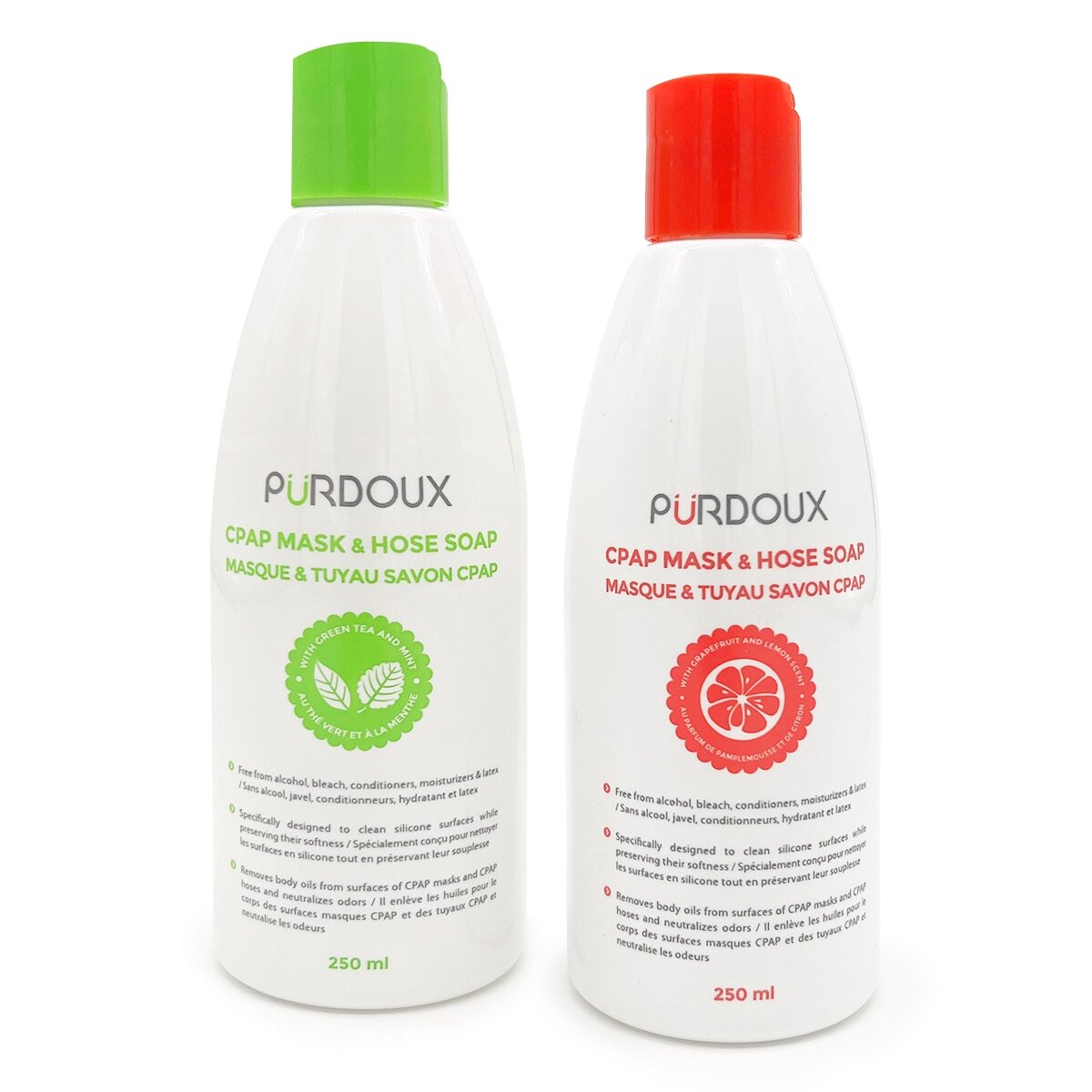 Purdoux CPAP Mask & Tube Cleansing Soap (250 mL Bottle)