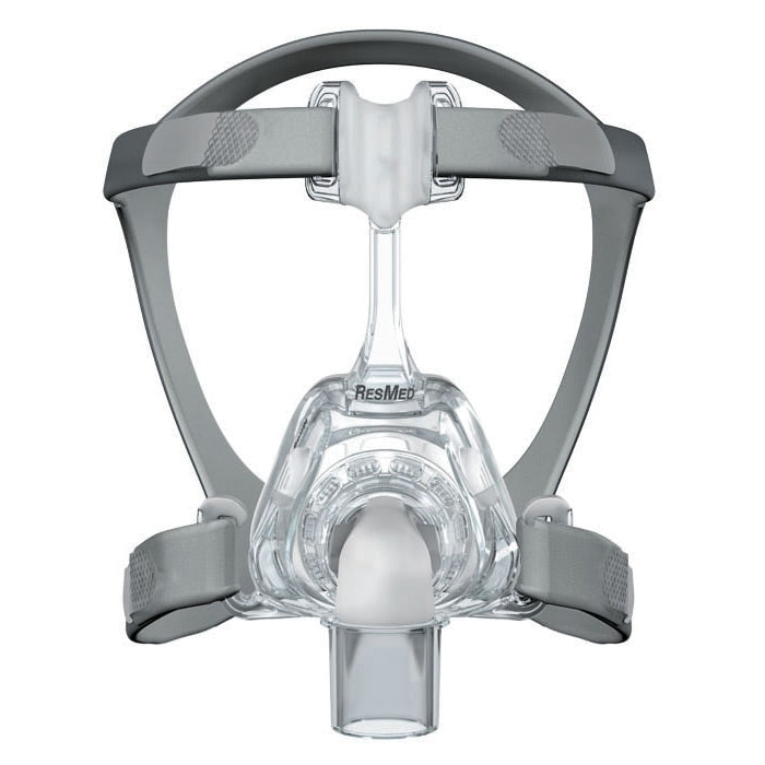 ResMed CPAP mask on a white background