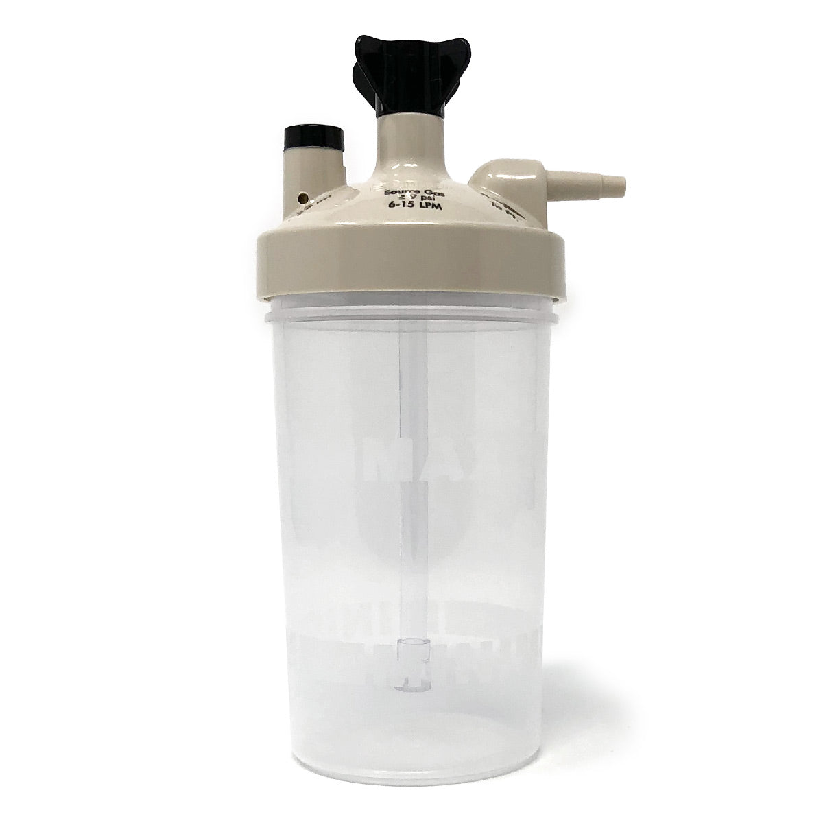 Salter 7900 High Flow Bubble Humidifier Bottle for Various Oxygen Concentrators (Tan Lid with 6 PSI Safety Valve)