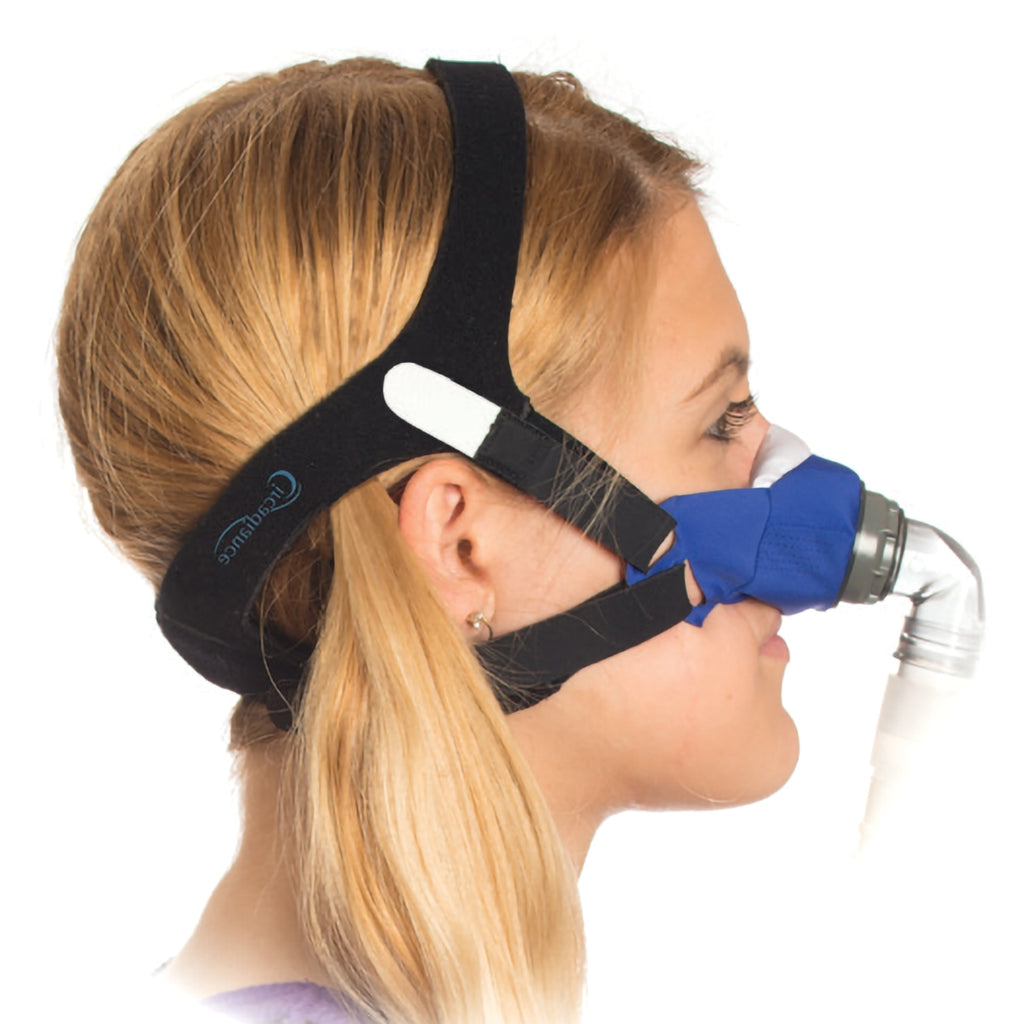 Woman wearing SleepWeaver 3D CPAP Mask