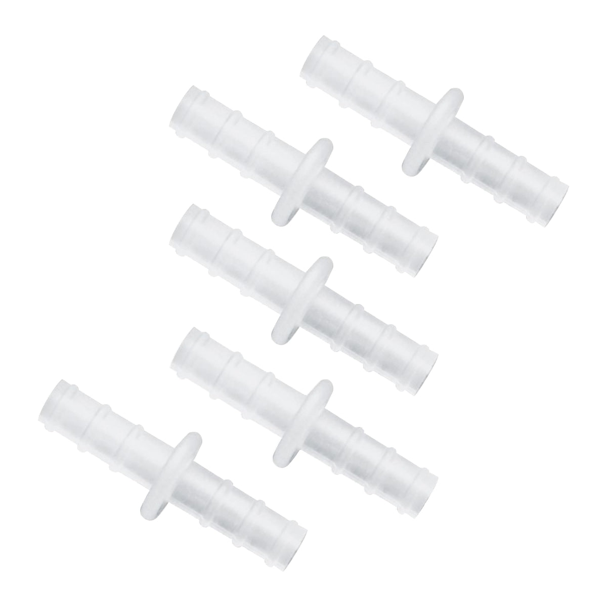 Set of 5 male to male oxygen supply tubing connectors 