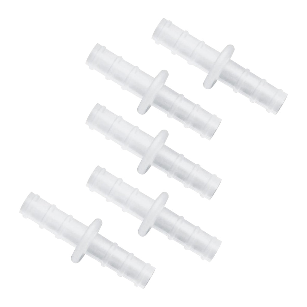 Set of six male to male oxygen supply tubing connectors 
