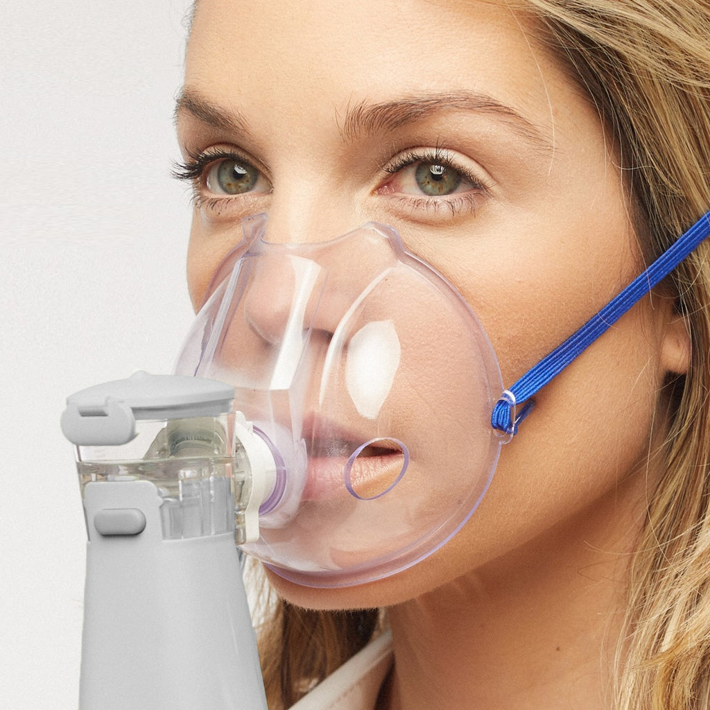 Woman wearing a Sunset Mini Mesh Nebulizer 