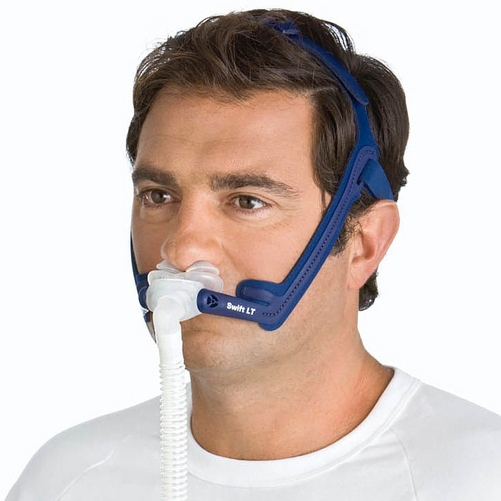 Man wearing a Swift LT CPAP Mask