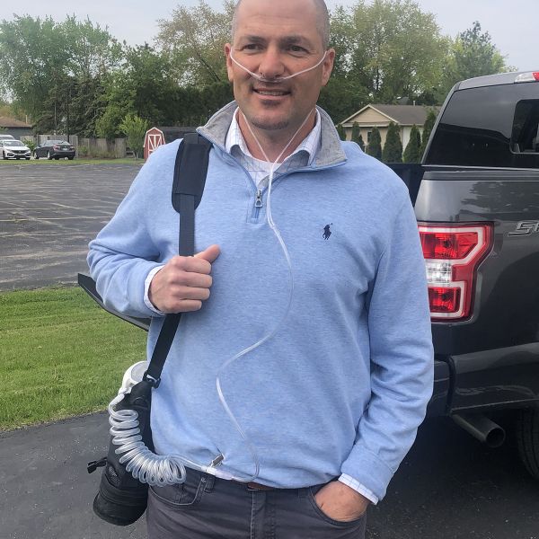 Man Using Tidy Tube Oxygen Tubing 