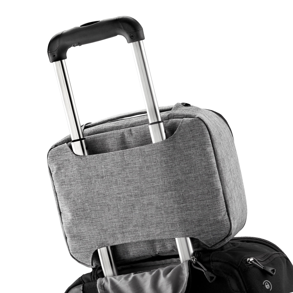 SleepPak Travel Bg for Transcend Micro Shown on Luggage Handle