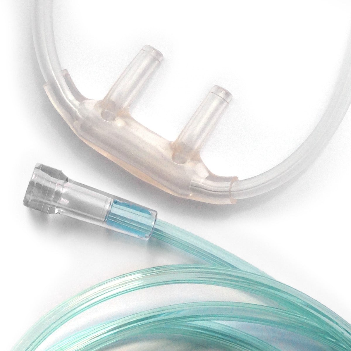 A clear nasal cannula with ComfortSoft Plus nasal prongs and 25 foot tubing 5 Pack.